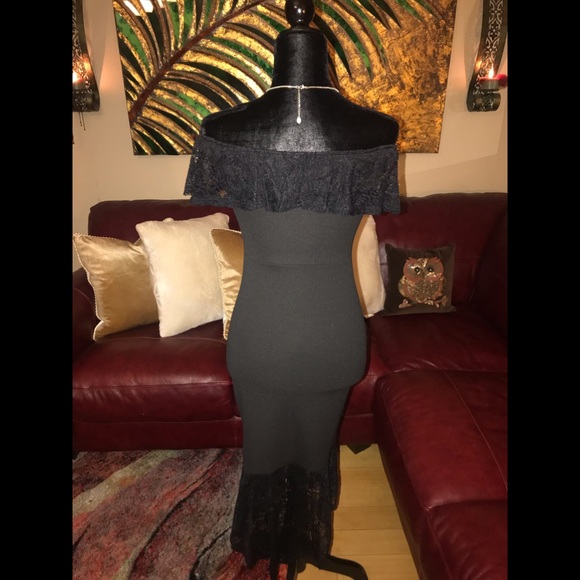 💥LAST👆size 6💥Black Lace Detail Asymmetric Dress - Picture 4 of 8
